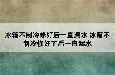 冰箱不制冷修好后一直漏水 冰箱不制冷修好了后一直漏水